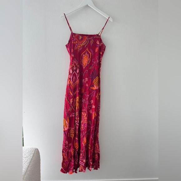 FARM RIO Sunset Tapestry Satin Maxi Dress M - Picture 6 of 8